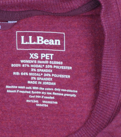 Womens UK Size XS L.L.Bean Red Basic T-Shirt