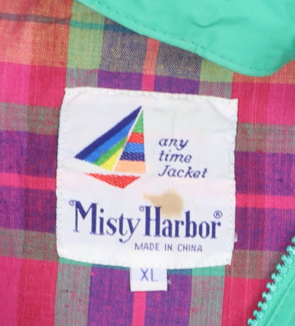 Misty Harbor Women's Green XL Waterproof Hooded Rain Coat