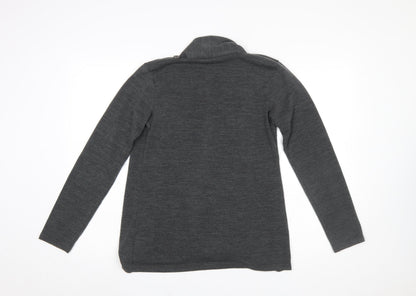 JoJo Maman Bébé Women Grey Long Sleeve Open Knit Cardigan S