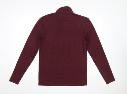 ASOS Design Men's Burgundy Long Sleeve Polo Shirt Size L