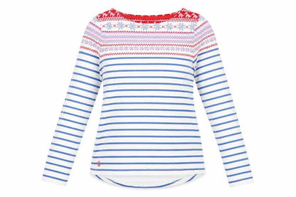 Joules Womens Multicoloured Striped Cotton Long Sleeve Top Size 10