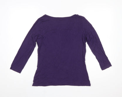 Womens UK Size 14 Artigiano Purple Basic Blouse