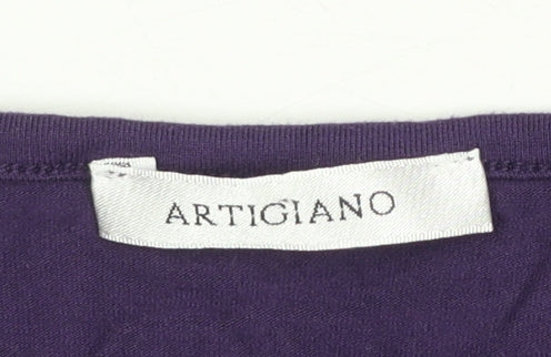 Womens UK Size 14 Artigiano Purple Basic Blouse