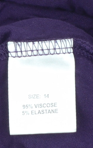 Womens UK Size 14 Artigiano Purple Basic Blouse