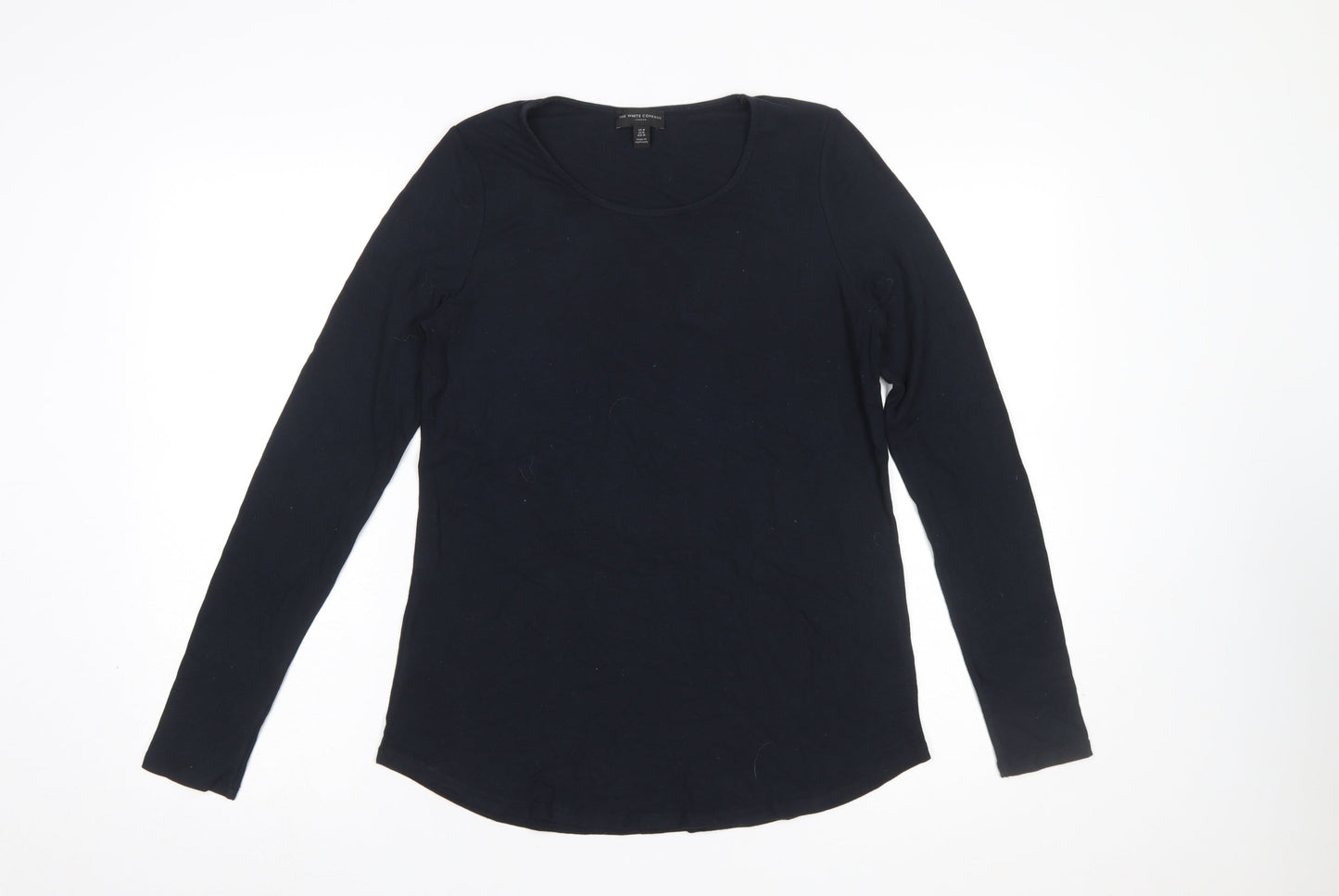 The White Company Women’s Black Long Sleeve Cotton Jersey Top M