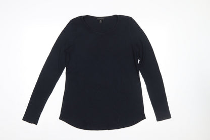The White Company Women’s Black Long Sleeve Cotton Jersey Top M