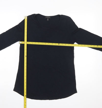 The White Company Women’s Black Long Sleeve Cotton Jersey Top M
