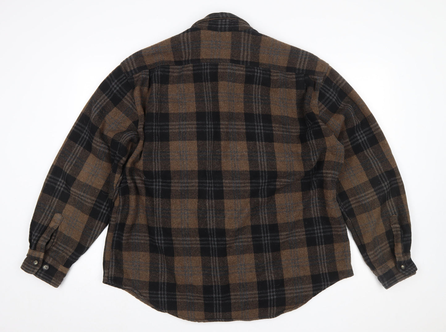 GAP Mens Brown Plaid Flannel Button-Up Long Sleeve Shirt XL
