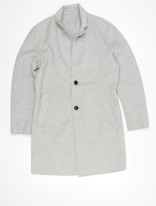 Mens UK Size S Zara Man Grey Overcoat