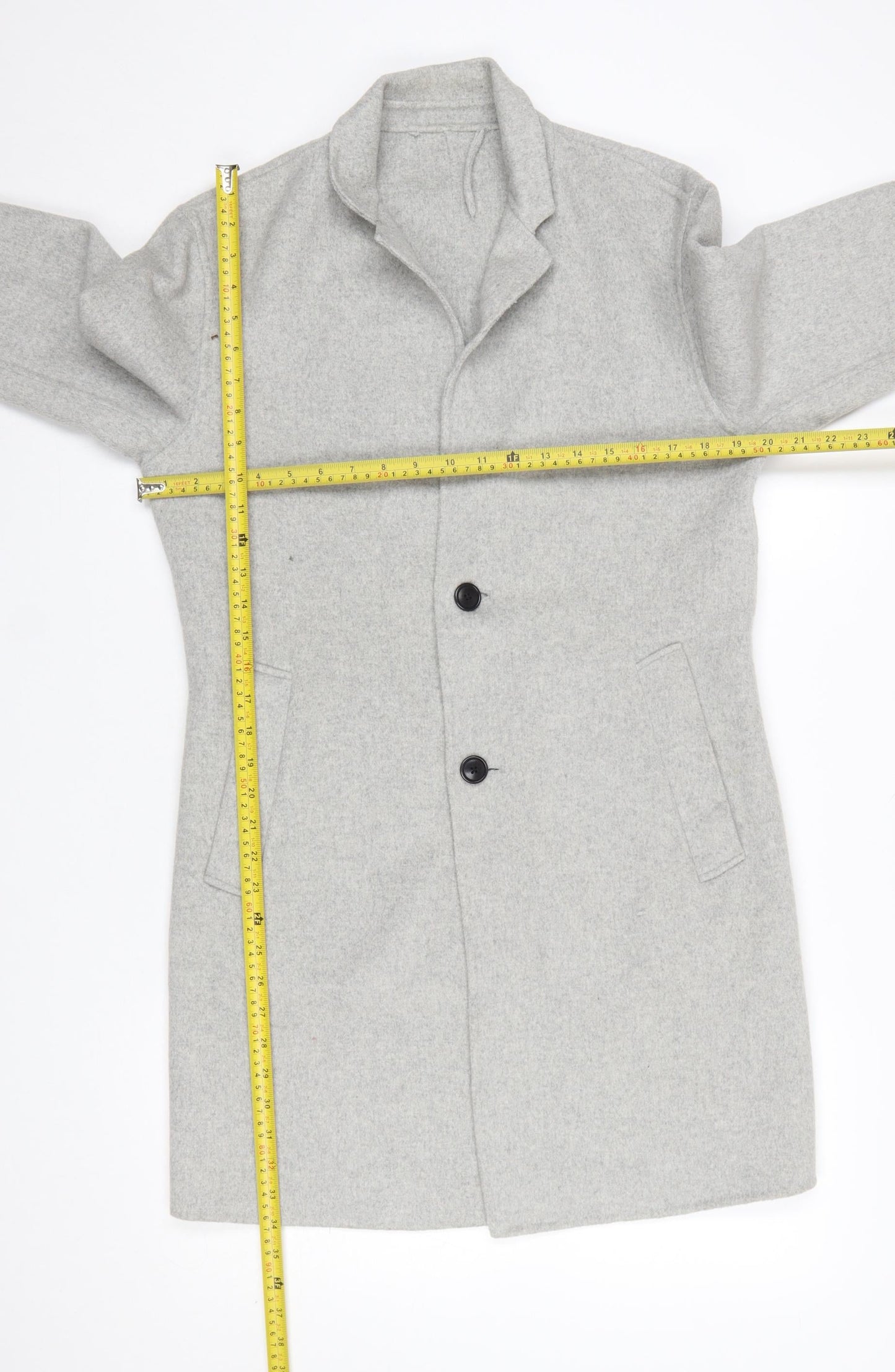Mens UK Size S Zara Man Grey Overcoat