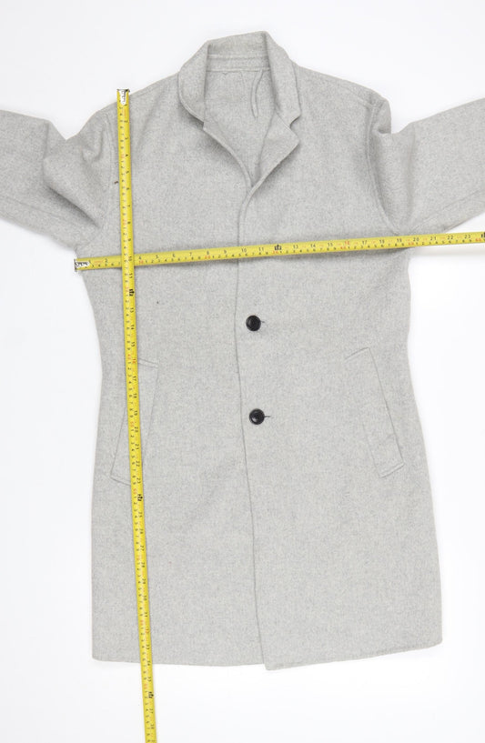 Mens UK Size S Zara Man Grey Overcoat
