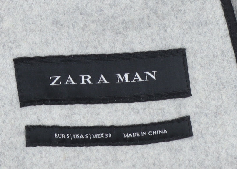 Mens UK Size S Zara Man Grey Overcoat