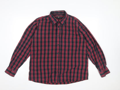 Cotton Traders Men's Red Check Long Sleeve Casual Shirt Size L