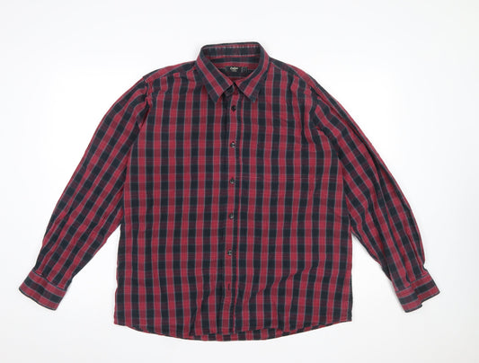 Cotton Traders Men's Red Check Long Sleeve Casual Shirt Size L