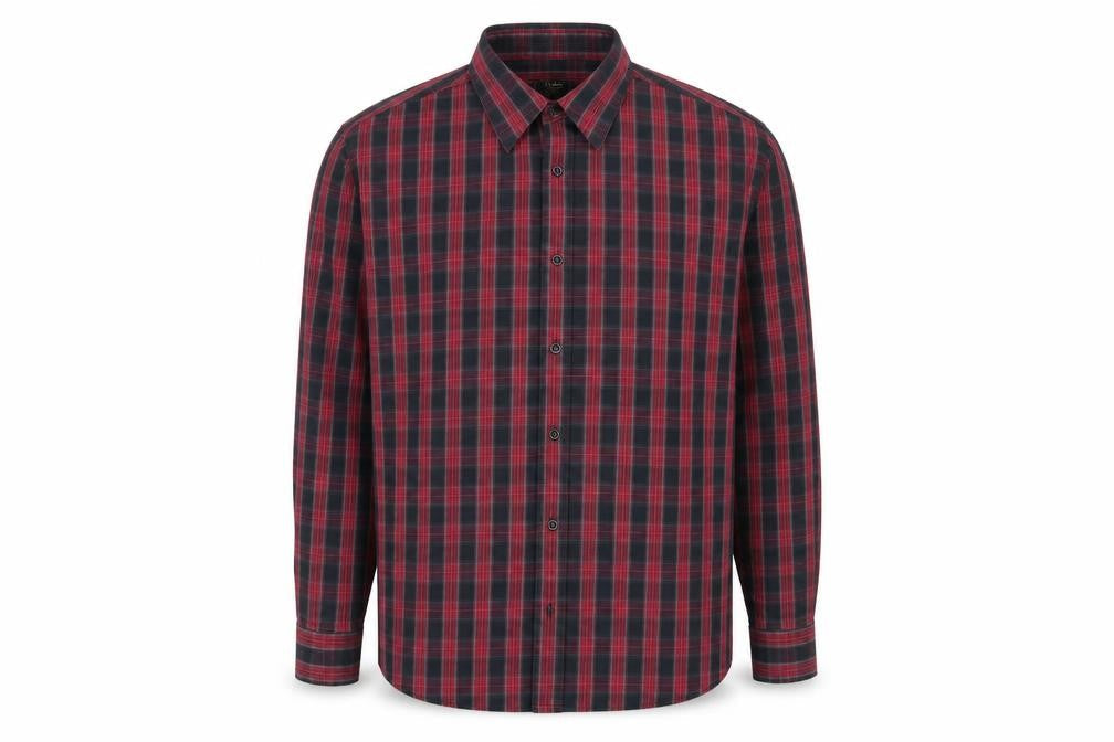 Cotton Traders Men's Red Check Long Sleeve Casual Shirt Size L