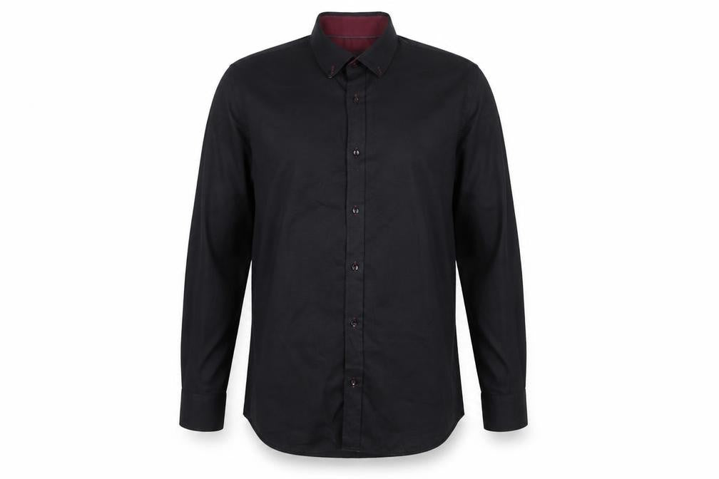 Spectre Men's Black Button-Down Long Sleeve Cotton Shirt 2XL