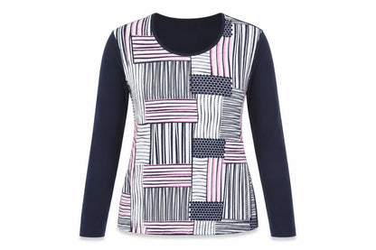 Eugen Klein Women’s Multicoloured Long Sleeve Jersey T-Shirt Size 10