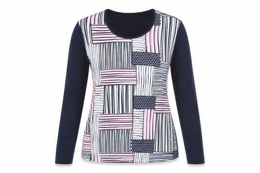 Eugen Klein Women’s Multicoloured Long Sleeve Jersey T-Shirt Size 10