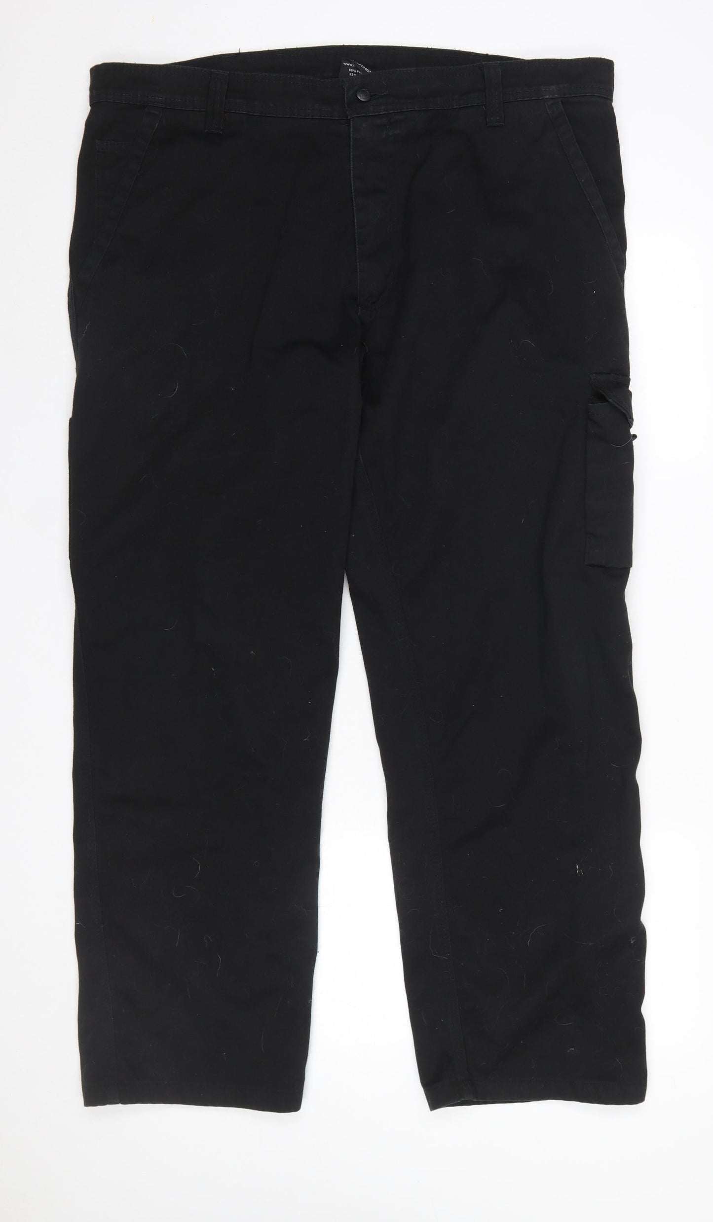Mens UK Size 42 ORN Regular Fit Cargo Black Trousers