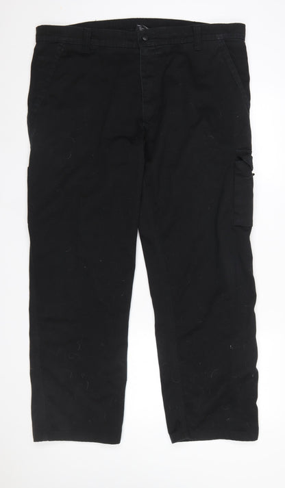 Mens UK Size 42 ORN Regular Fit Cargo Black Trousers