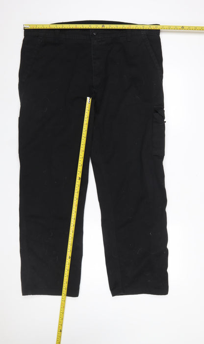 Mens UK Size 42 ORN Regular Fit Cargo Black Trousers