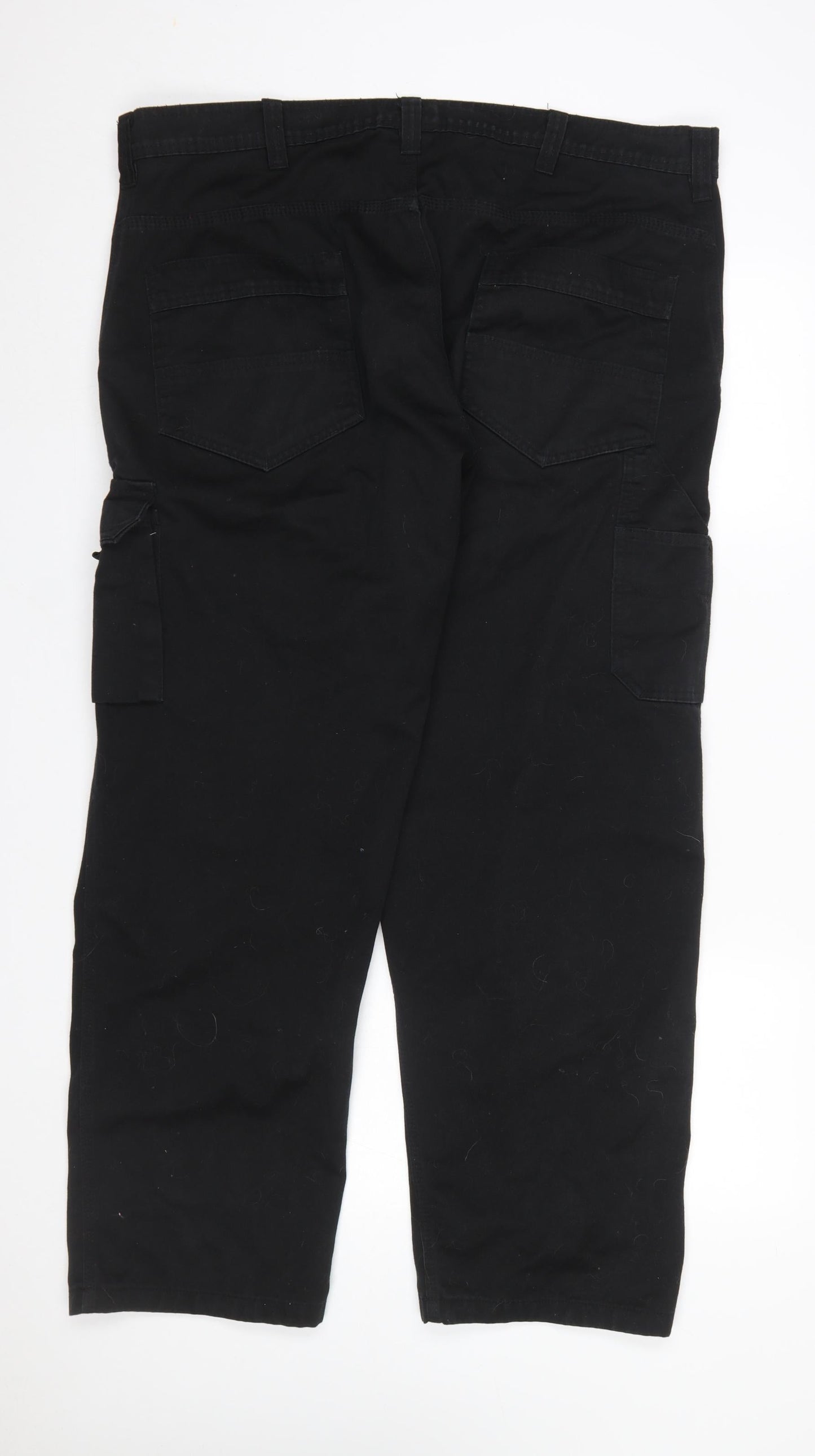 Mens UK Size 42 ORN Regular Fit Cargo Black Trousers