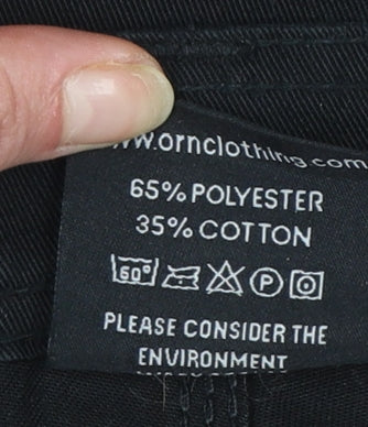 Mens UK Size 42 ORN Regular Fit Cargo Black Trousers