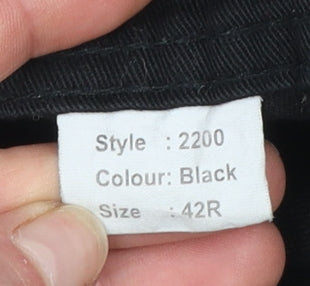 Mens UK Size 42 ORN Regular Fit Cargo Black Trousers