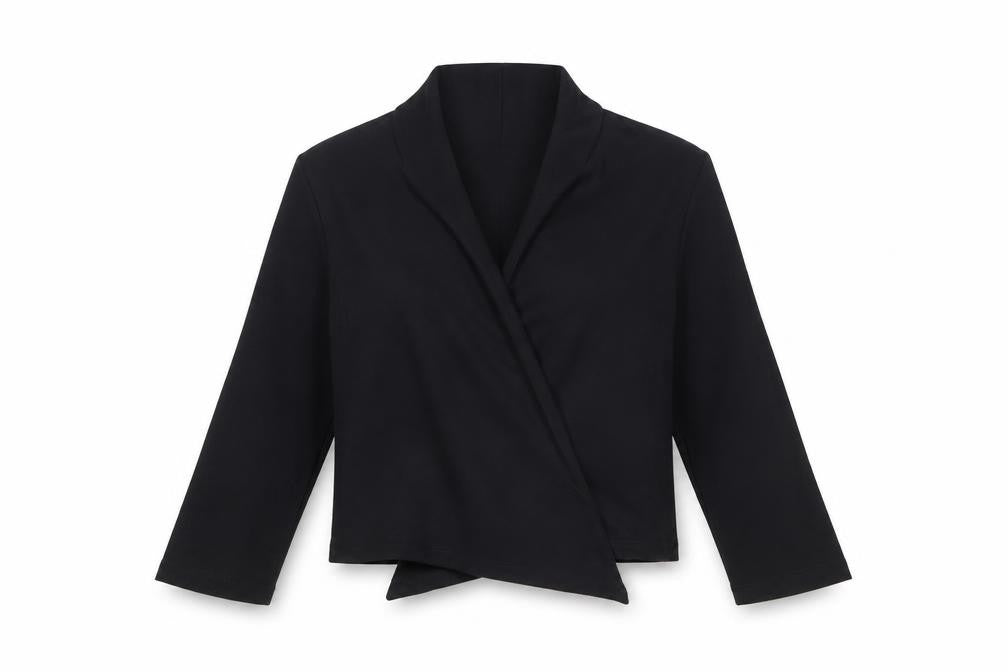 Debenhams Women’s Black Wrap Blouse Size 14 Long Sleeve Cotton Blend