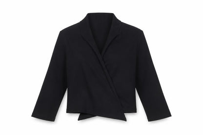 Debenhams Women’s Black Wrap Blouse Size 14 Long Sleeve Cotton Blend