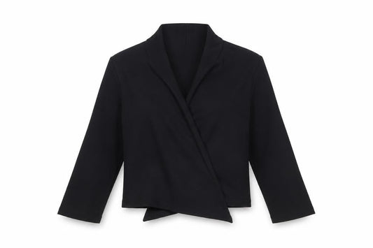 Debenhams Women’s Black Wrap Blouse Size 14 Long Sleeve Cotton Blend