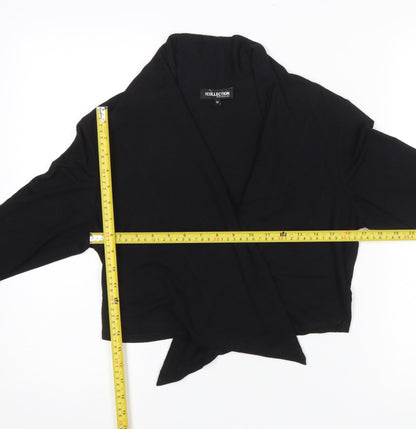 Debenhams Women’s Black Wrap Blouse Size 14 Long Sleeve Cotton Blend