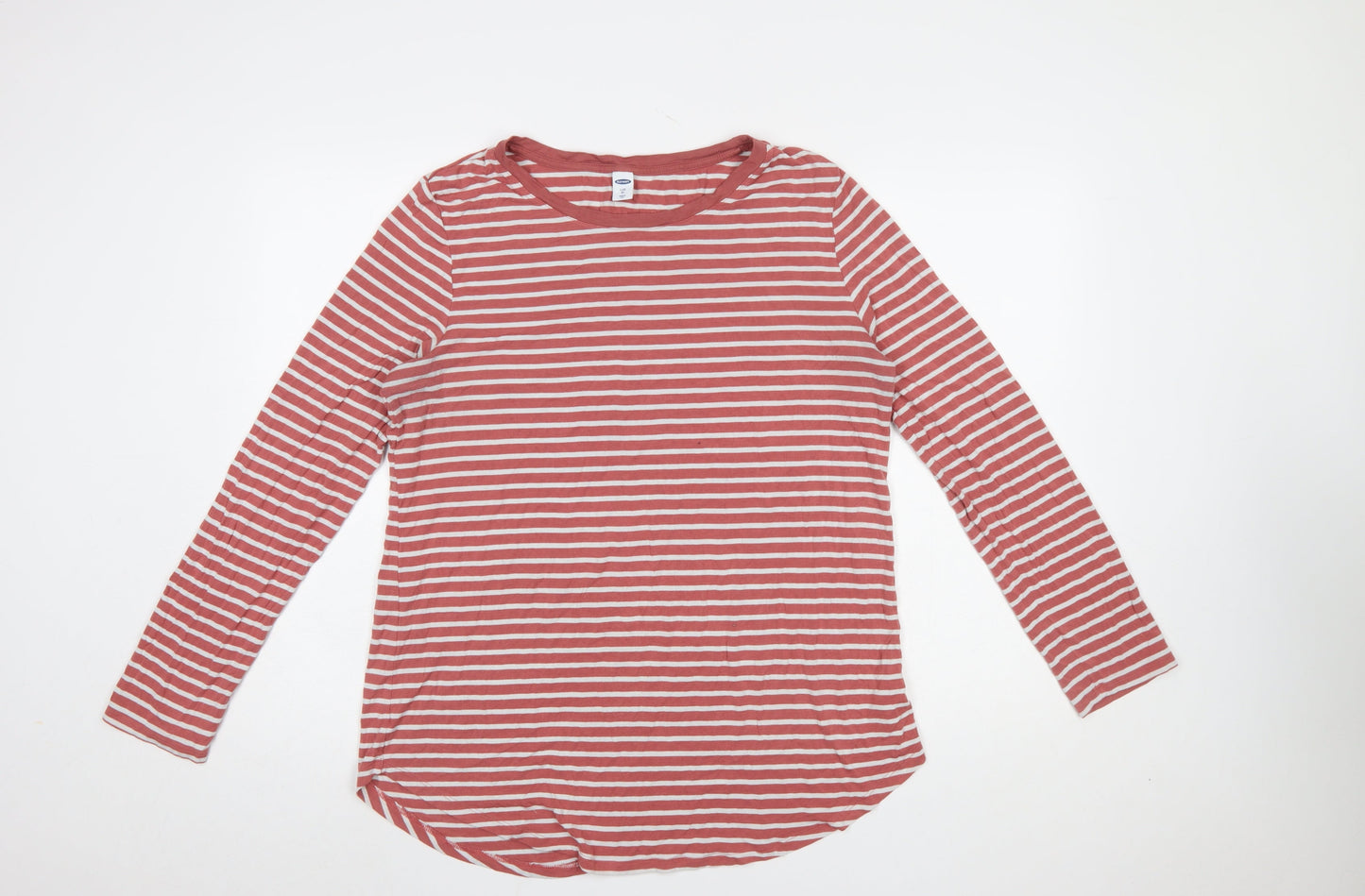 Old Navy Women’s Red White Striped Long Sleeve Luxe T-Shirt XL