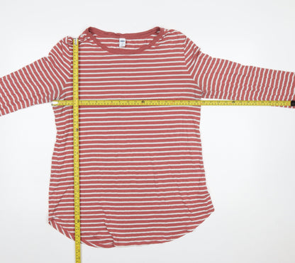Old Navy Women’s Red White Striped Long Sleeve Luxe T-Shirt XL