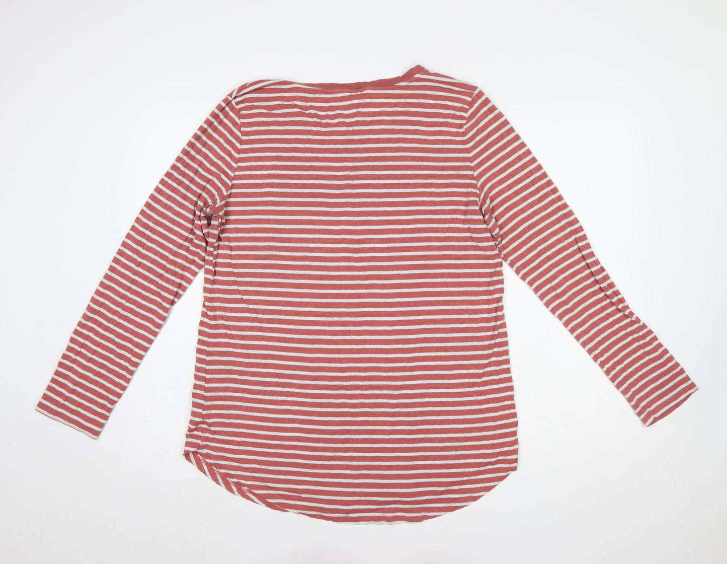 Old Navy Women’s Red White Striped Long Sleeve Luxe T-Shirt XL