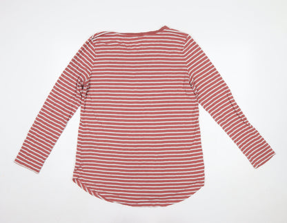 Old Navy Women’s Red White Striped Long Sleeve Luxe T-Shirt XL
