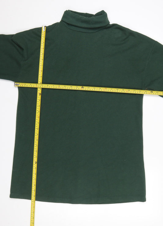 ASOS Women Green Roll Neck Long Sleeve Jersey Pullover Jumper UK 10