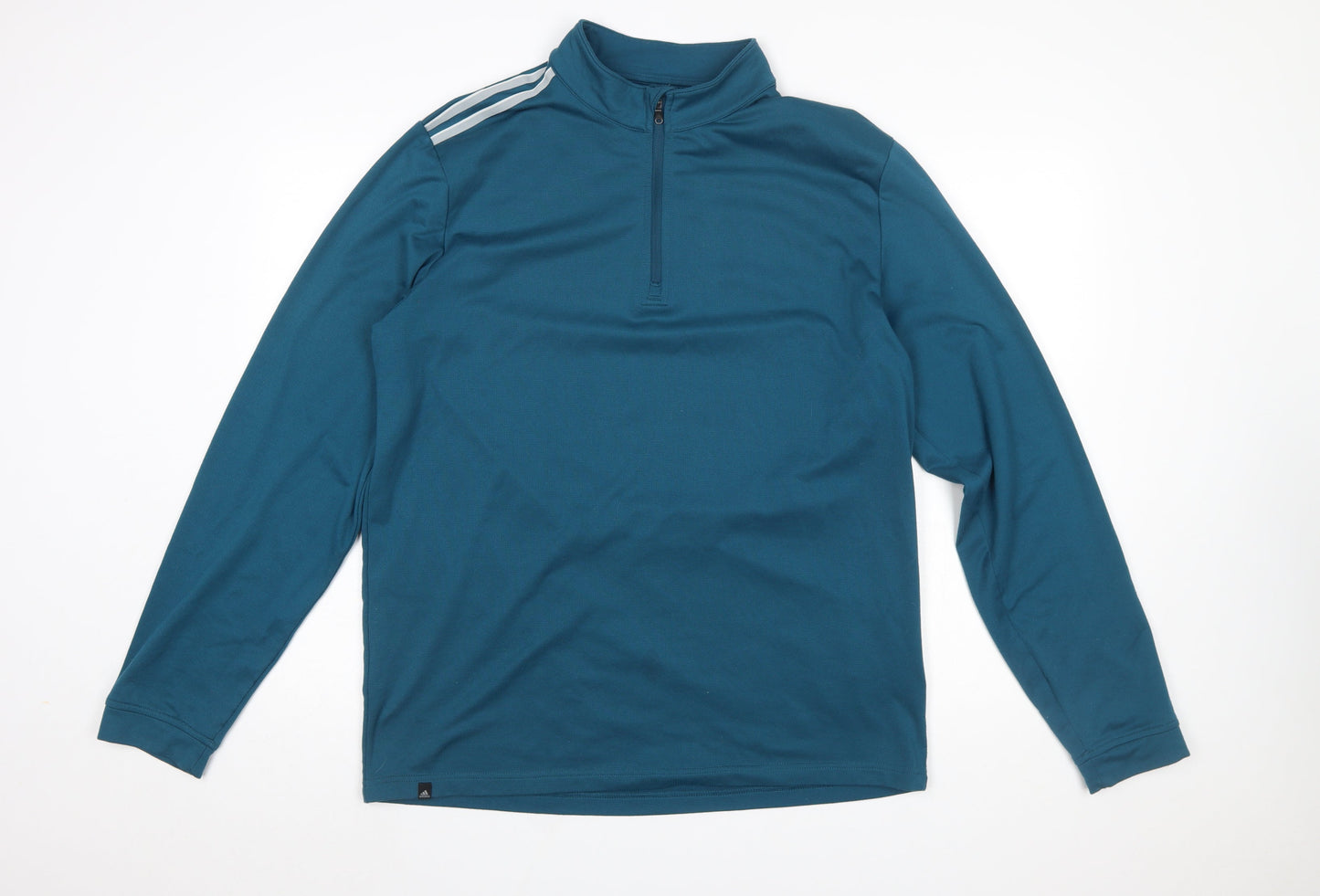 Mens UK Size M adidas Blue Henley Sweatshirt