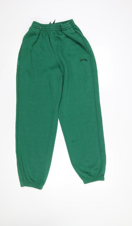 Womens UK Size M Slazenger Regular Fit Sweatpants Green Trousers