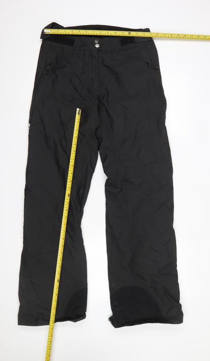 Wedze Womens Black Waterproof Snow Pants Size 12 Insulated Ski Trousers