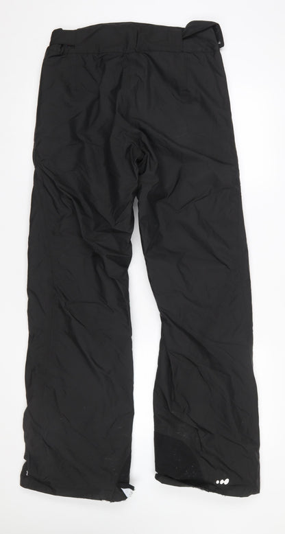 Wedze Womens Black Waterproof Snow Pants Size 12 Insulated Ski Trousers
