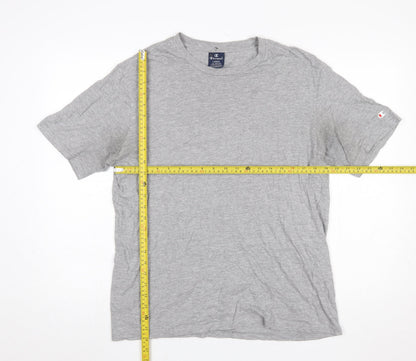 Champion Men's Grey Cotton Crew Neck Short Sleeve T-Shirt Size L