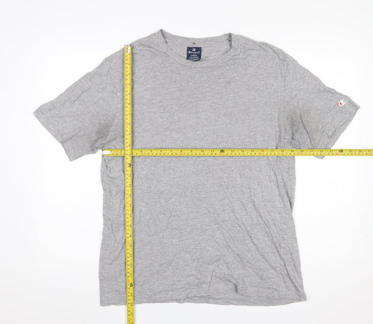 Champion Men's Grey Cotton Crew Neck Short Sleeve T-Shirt Size L