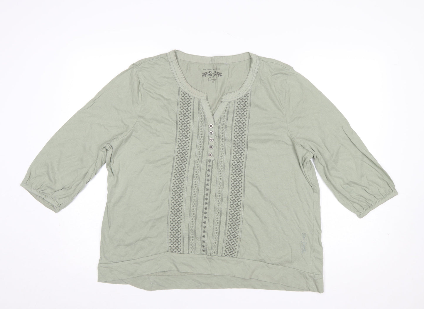 Womens UK Size 20 David Emanuel Green Tunics Blouse