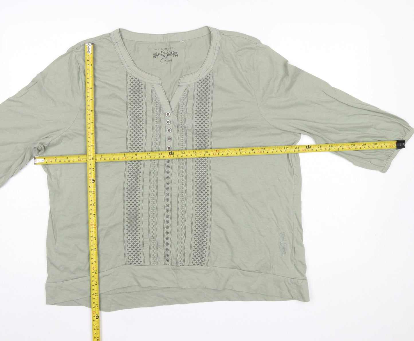 Womens UK Size 20 David Emanuel Green Tunics Blouse