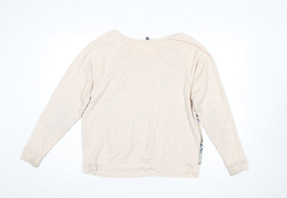 Womens UK Size 14 Warehouse Beige Jersey T-Shirt