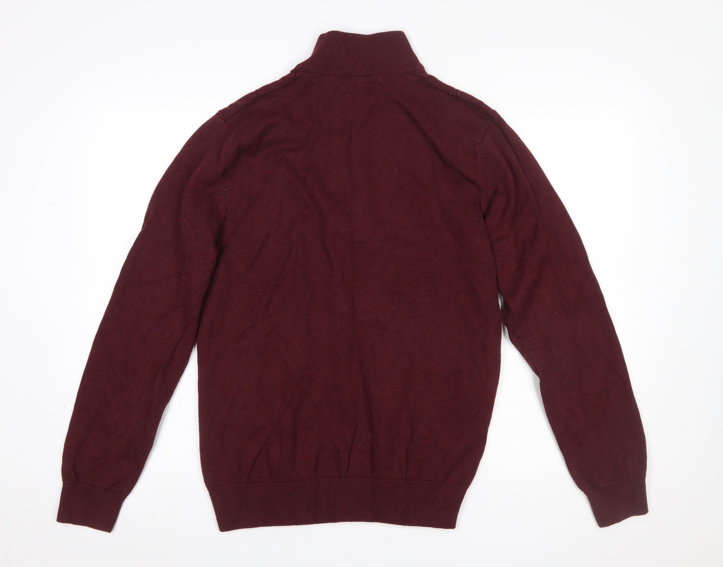 Mens UK Size L Crew Clothing Company Red 1/2 Zip Jumper
