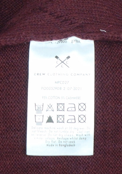 Mens UK Size L Crew Clothing Company Red 1/2 Zip Jumper
