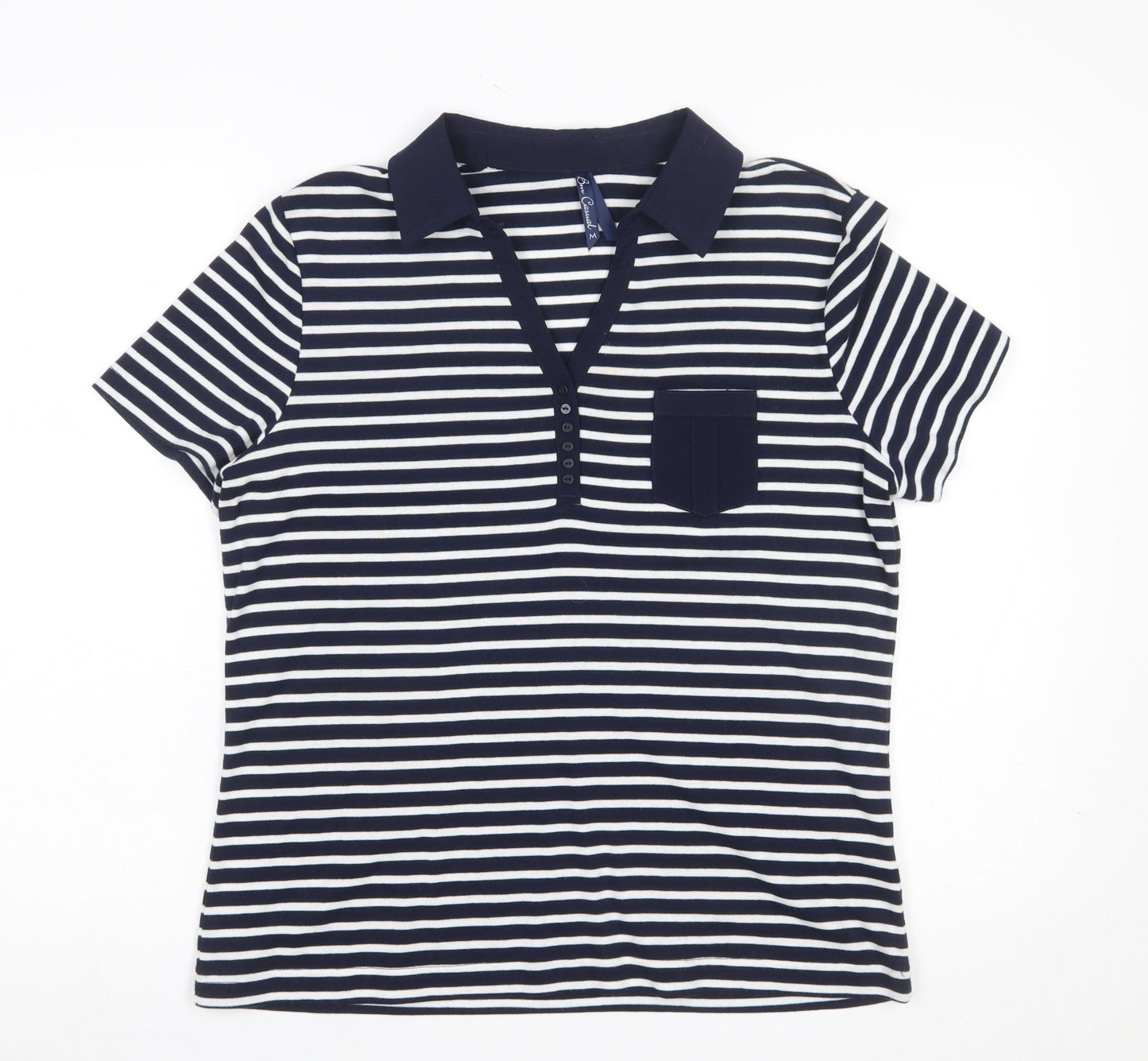 Womens UK Size M Bm Casual Blue Basic Polo