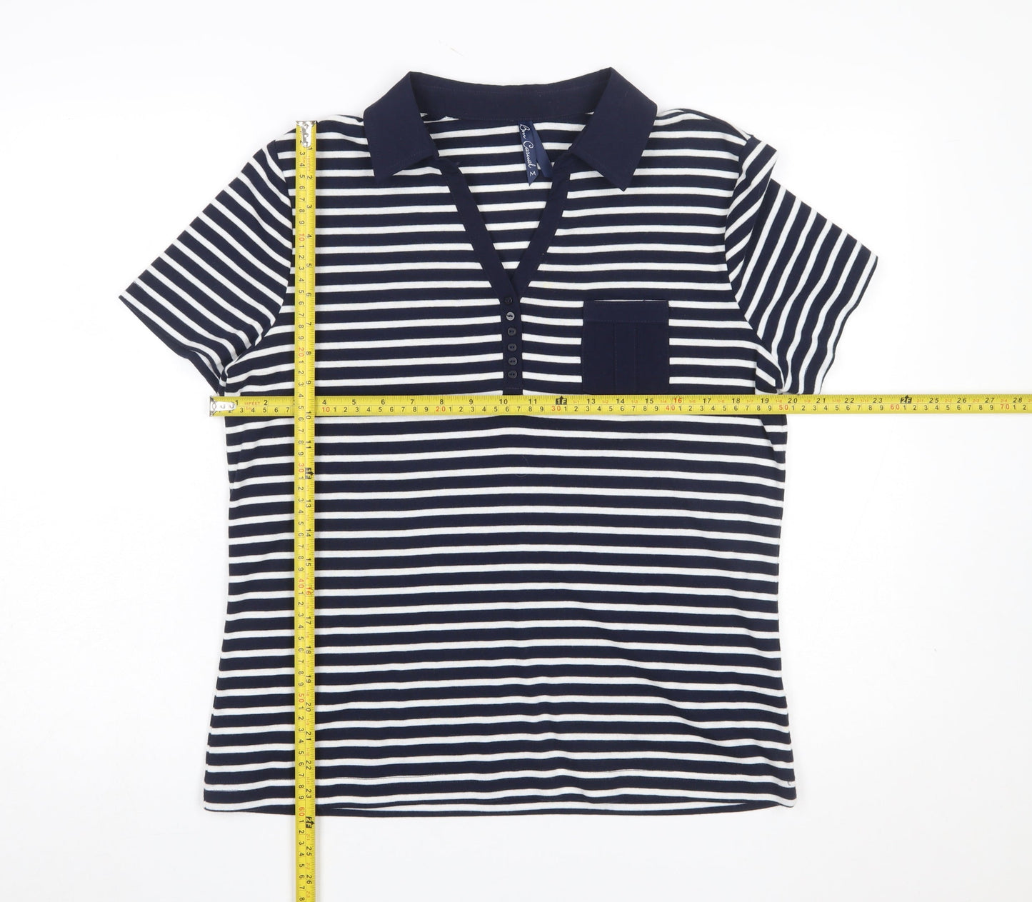 Womens UK Size M Bm Casual Blue Basic Polo